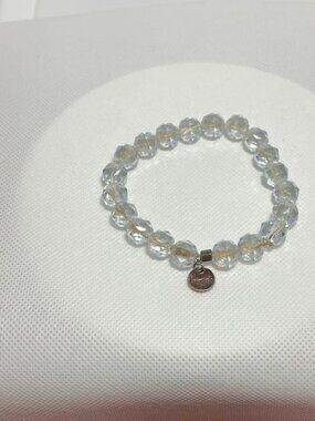 Erimish Glass Beaded Bracelet Stretch Faceted Coated Sparkle Princess Designer